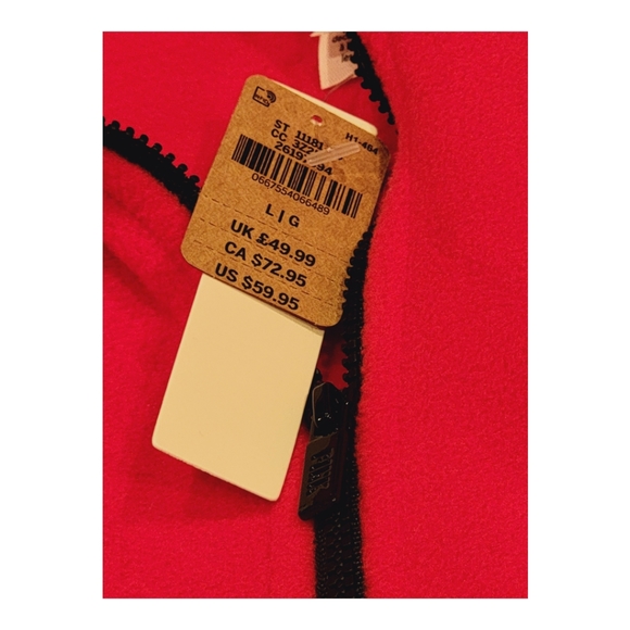 NWT Victoria Secret PINK Half Zip Jacket Fleece Jacket Large Red - Picture 5 of 5